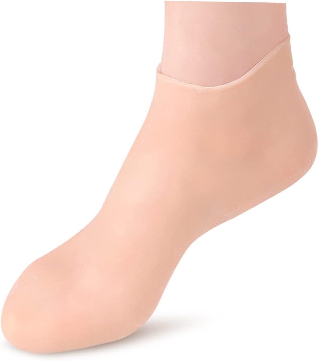 Ipetboom 3Pairs Moisturizing Elastic Boat Socks for Foot Protection Skin for Dry Cracked Heels Exfoliating and Hydrating Footwear XL with White Pink and Colors