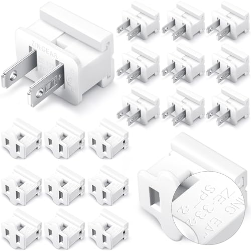 Flutesan 20 Christmas Female and Male Slip Plug Lighting Outlet White Vampire Adapter for Xmas Holiday Party (SPT-2)