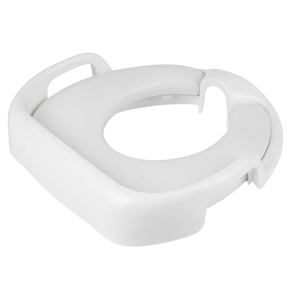 Generic Potty Training Seat for Boys Girls, Toddler Toilet Seat Attachment with Safety Handles, Portable Toilet Training Potty for Toddlers Baby (White)