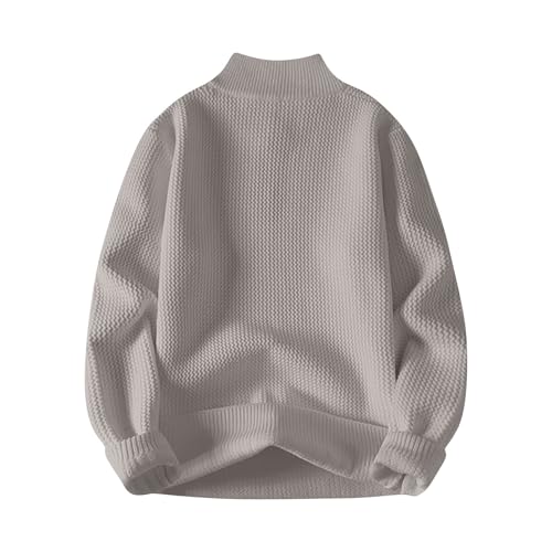 Winter Sweaters for Men Warm Stand Up Collar Solid Color Pullover Long Sleeved Comfort Sweater Pullover Fitted3