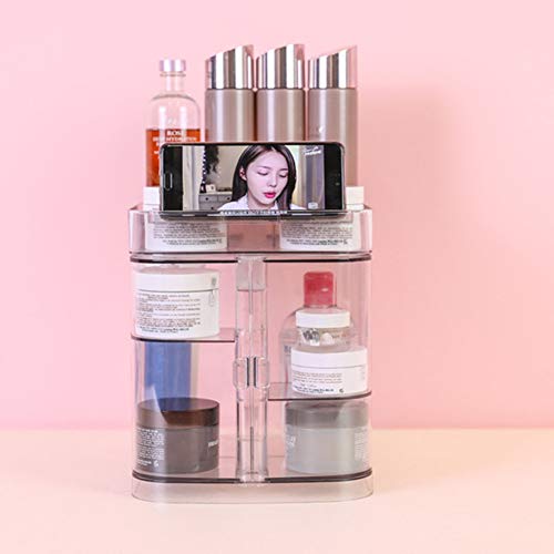 Preisvergleich Produktbild Dsqcai Große Kapazität Multifunktionale Kosmetik Veranstalter Kunststoff Kosmetik Aufbewahrungsbox Tragbarer Behälter Staubdichte Schublade Wasserdicht,Clear