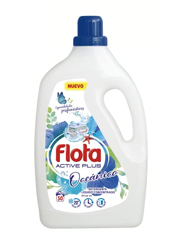 FLOTA 50 Lavados Detergente Líquido Oceánico, Azúl Cover