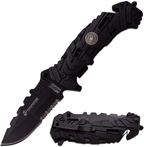MTECH USMC MARINES Spring Assisted Open Tactical Rescue Folding POCKET KNIFE EDC