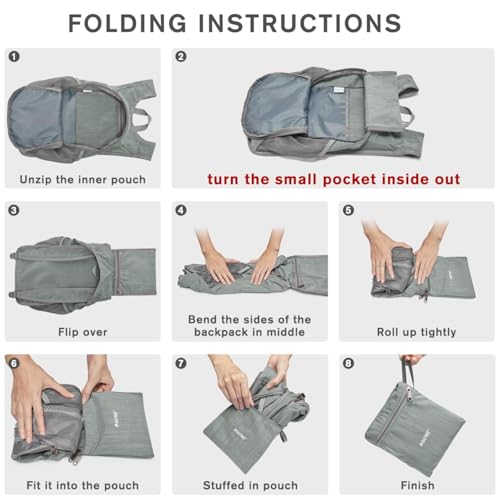 G4Free 10L Small Hiking Daypack Shoulder Backpack Bag Travel Lightweight Packable Casual Foldable Water Resistant Unisex