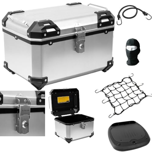 Valise Top Case 52 LT Aluminium pour Honda CB 500 X ABS avec Plaque Universelle Moto