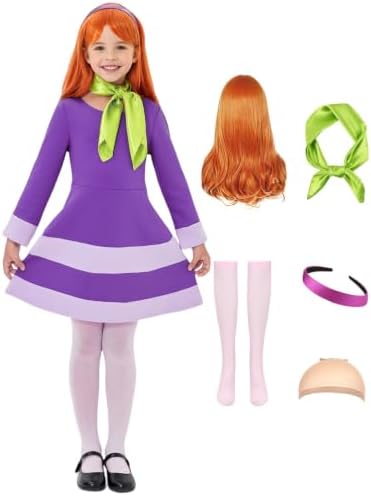 Kids Girls Daphne Costume Cosplay Halloween Costumes Long Sleeve ...
