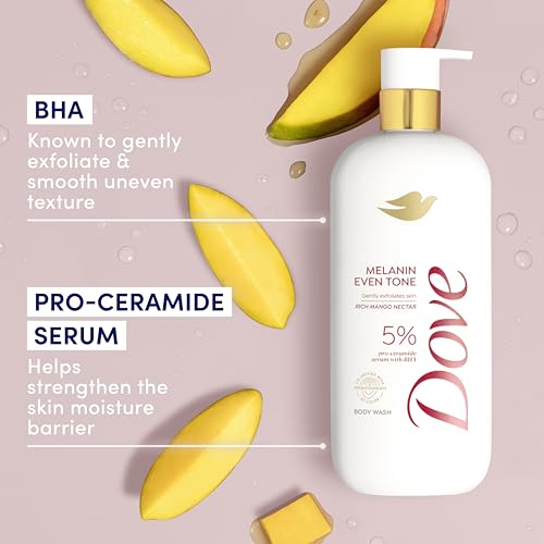 Dove Exfoliating Body Wash Melanin Even Tone Promotes Even Skin Tone 5% pro-ceramide serum with BHA 18.5 oz - Image 5