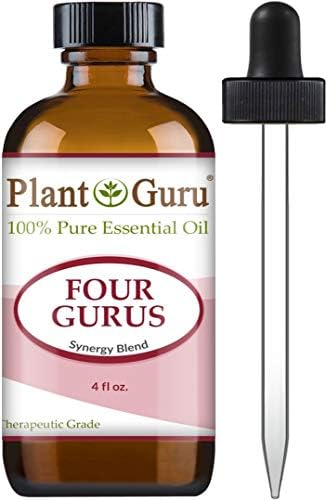 Four Gurus Essential Oil Blend 4 oz Bulk 100% Pure Natural Therapeutic Grade Blended with Clove, Cinnamon, Lemon, Rosemary Eucalyptus for Aromatherapy Diffuser and Immune Support