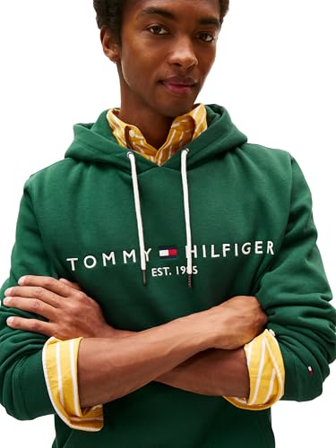 Image of Tommy Hilfiger Men's Medium Weight Fleece Hoodie Sweatshirt With Embroidered Logo, Also Available in Big & Tall