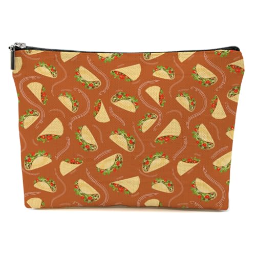Cute Taco Makeup Bag Taco Gifts for Taco Lovers Taco Themed Travel Accessories Bag Mothers Day Christmas Birthday Gift Ideas for Women Friends Teen Girls Bestie Mom Funny Friendship Appreciate Gifts