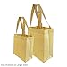 OccasionALL Gift Tote Bags, Reusable Gift Bags Small with Handles, Golden Christmas Gift Wrapping Bags, Birthdays, Holidays & Party Favors, 6x3x8, 12 Pack