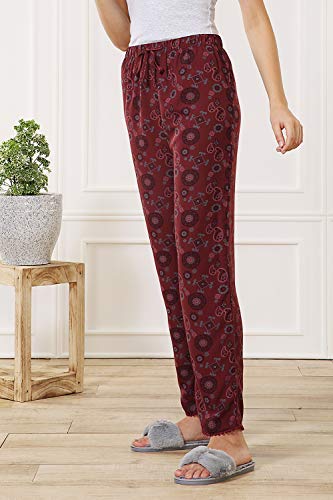 Image of Van Heusen Women's Printed Lounge Pants | Drawstrings & Side Pockets | Ultra Soft Fabric | Relaxed Fit | At home pyjamas | Everyday Comfort | Printed | Style 55306 | Available in Pack of 1 & 2