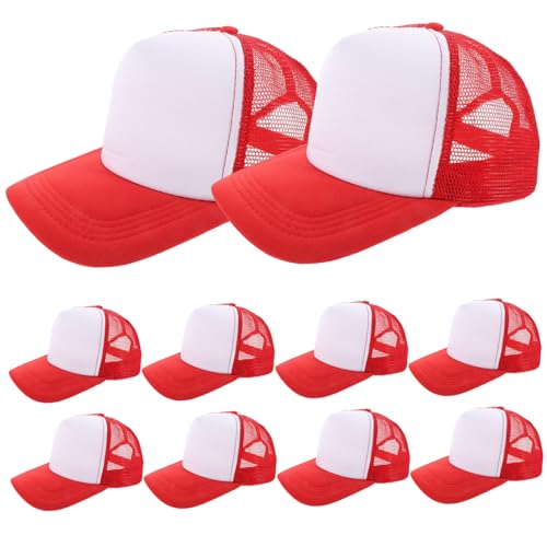 Gorras para sublimación en blanco TOYANDONA lote de 10 viseras transpirables de malla