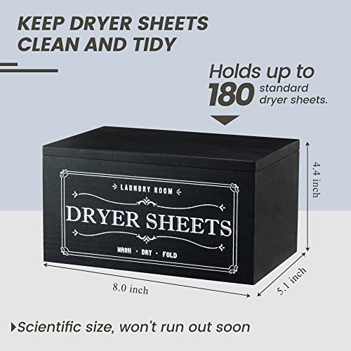 Rustic-Dryer-Sheet-Holder-with-Lid-Cute-Farmhouse-Dryer-Sheet-Dispenser-Laundry-Room-Decor-AccessoriesFabric-Softener-Dispenser-Dryer-Sheet-Container-for-Laundry-Organization-StorageBlack-N Rustic Dryer Sheet Holder with Lid Cute Farmhouse Dryer Sheet Dispenser Laundry Room Decor AccessoriesFabric Softener Dispenser Dryer Sheet Container for Laundry Organization StorageBlack N