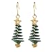 Produktbild Handgemachte Weihnachtsbaum Ohrringe Baum Baumeln Haken Weihnachten Ohrringe Urlaub Party Ohrringe Kleine Niedliche Weihnachten Kostüm Schmuck für Frauen Mädchen (Grün)