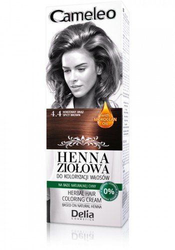 Cameleo Herbal Henna para colorear crema picante marrón 75u00a0g Extracto Henna Natural con aceite marroquí