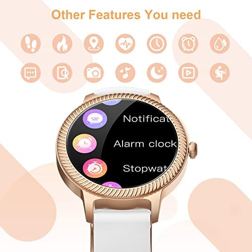 Nemheng Smart Watch for Women, 1.09'' Full Touch Fitness Watch with Female Health Tracking, Message Notification,Heart Rate Monitor, Pedometer,IP67 Waterproof Sports Smartwatch for Android iOS