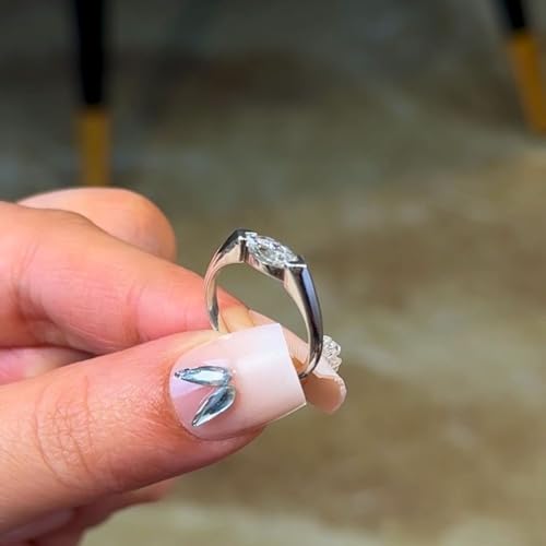 Image of Pure 925 Silver Marquise Cut Solitaire | Silver Ring for Women