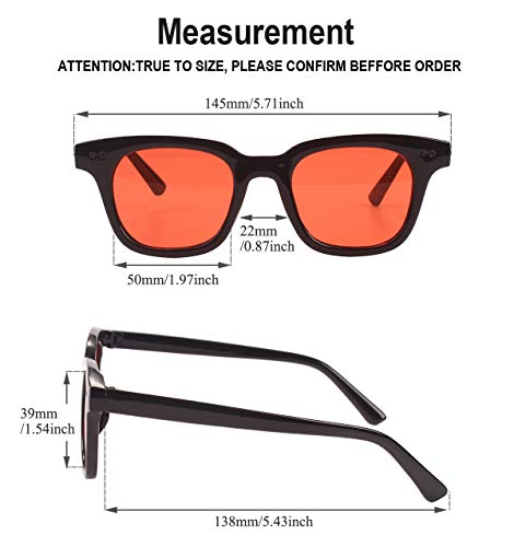 Image of Bestum Inspired Square Sunglasses With Rivets Tinted Lens UV400