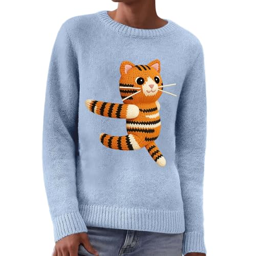 Sweat-shirt col rond animaux amusants pour un style décontracté et chaud au quotidien