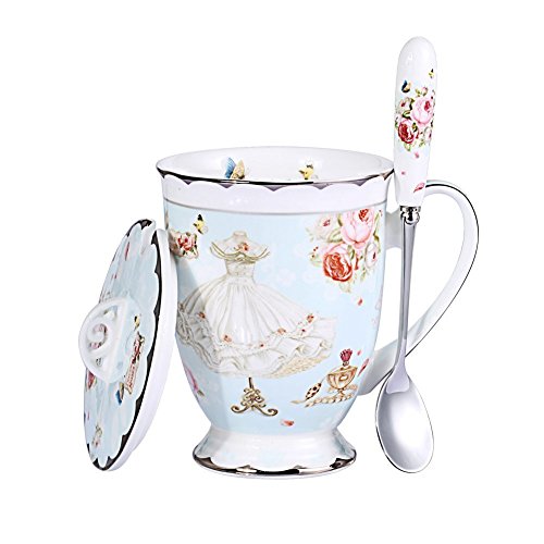 YBK Tech Euro Style Art Bone China Ceramic Tea Cup Coffee Mug
