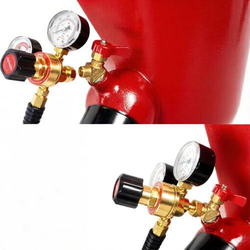 Image of Oxygen And Acetylene Regulator Set, CGA540 and CGA200 Acetylene Inlet Connection Compatible with V-Style Welding Cutting Gas Torch, CGA200 Acetylene Regulator For Small Cylinder