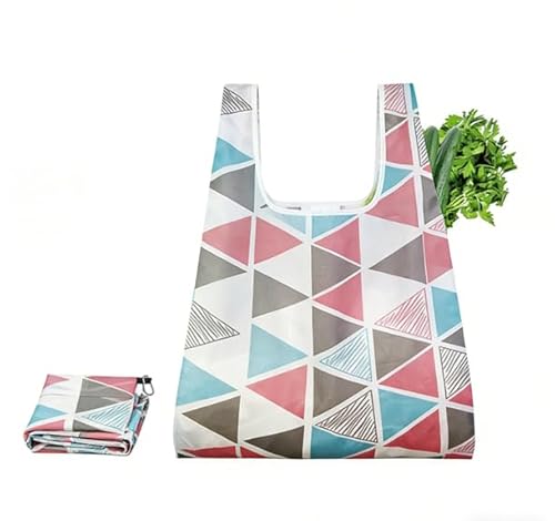 HazLope Lot de 5 sacs de courses pliables, réutilisables, en nylon ripstop, imperméable, avec motif animal, lavables - Pour épicerie, camping