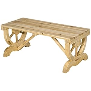 Outsunny Tuinbank, hout, weerbestendig, zitbank, tuinmeubelen, rustieke bank, 98 x 50 x 39,5 cm