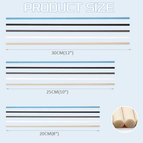 Reed Diffuser Sticks for Essential Oil Aroma Diffuser - Long-Lasting Blue 3mm Rattan Fiber Replacement Sticks (100 Count