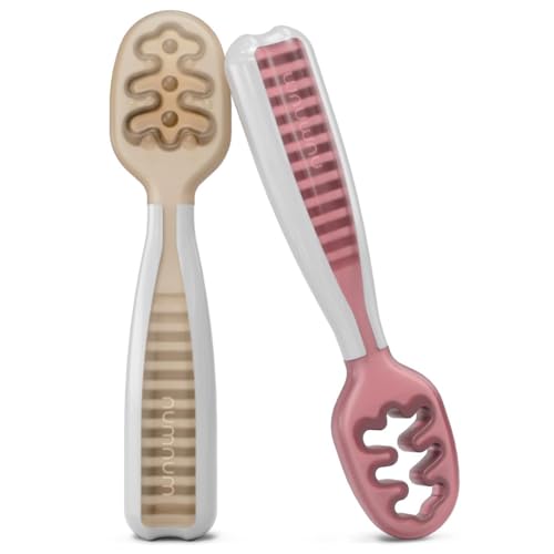 NumNum Baby Spoons Set NumNum Babylöffel, Silikon Esslernlöffel für Baby ab 6 Monate - BPA-frei - Lernlöffel und Breilöffel für BLW und Beikost...