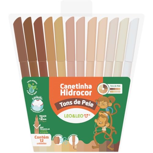 Hidrocor Tons De Pele - Estojo C/ 12 Und Leo&leo