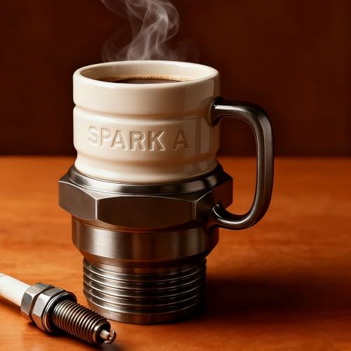 Coffret Cadeau Passionné Automobile - Tasse Pneu 3D, Bracelet Magnétique Bricoleur, Cuillère Clé - Idéal Mécanicien, Fête Des Pères