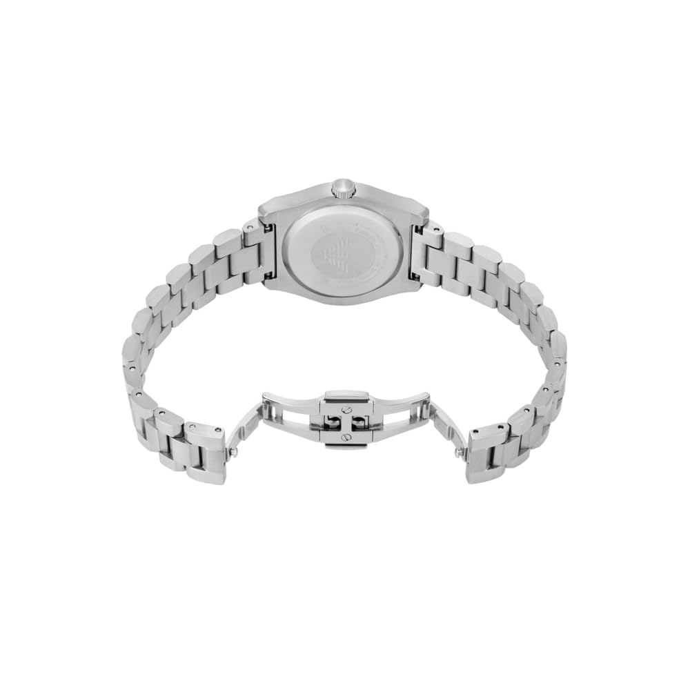 Emporio Armani Orologio da donna, movimento al quarzo 32mm con data a tre lancette e cinturino in acciaio