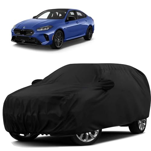 Image of Sulfar 100% Water Resistant Car Body Cover Compatible with Mirror for BMW 2 Series Gran Coupe (Triple Stitched, Full Bottom Elastic, Black)