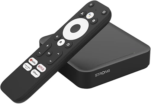 STRONG Leap-S3 4K UHD Google TV-Streamingbox Mit Ethernet-Port, 2GB RAM + 16GB Speicher, Integriertem Chromecast, WiFi, Google-Sprachsteuerung, HDR10+, Dolby Atmos & Dolby Vision