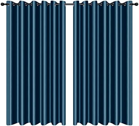 100% Blackout Curtains - Eyelet Ring Top Thermal Insulated Curtains, Noise Reducing & Energy Saving Curtains for Bedroom/Living Room/Nursery, W66 x L90 Inch (168cm x 229cm), 2 Pieces, Duck Egg