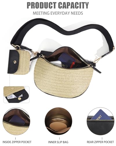 Checkered Crossbody Bag for Women Trendy Bum Bag Checkered Purse Slouchy Fanny Packs with Coin Purse4