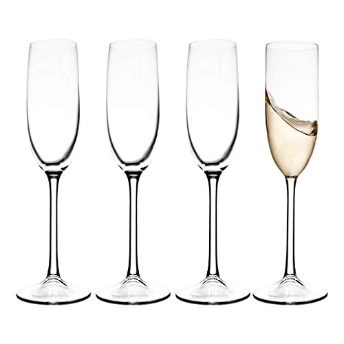 IDGIRLS Unbreakable Tritan Plastic Champagne Glasses Wedding Parties Toasting Flutes Reusable Barware 6 ounces Set of 4