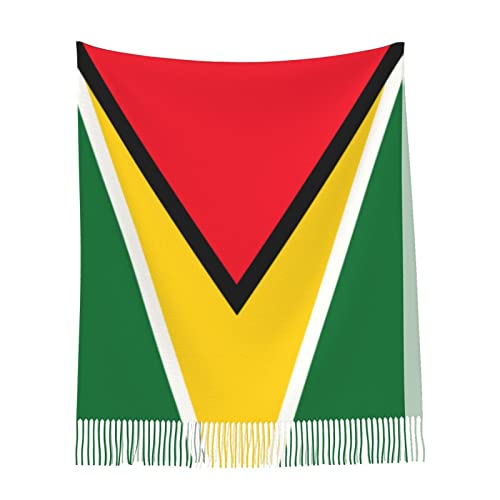 Guyana Flag Poncho Winter Large Scarf Shawl Bandana Neck Wrap For Women4