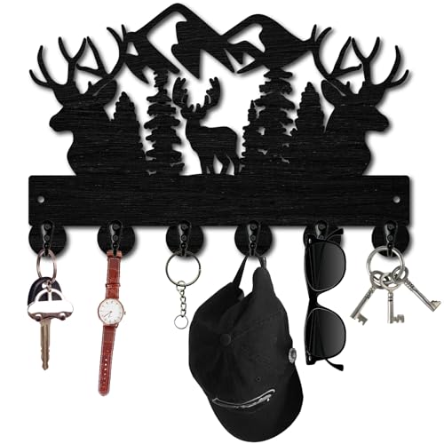 CREATCABIN Soporte Llaves Bosque Negro Colgar