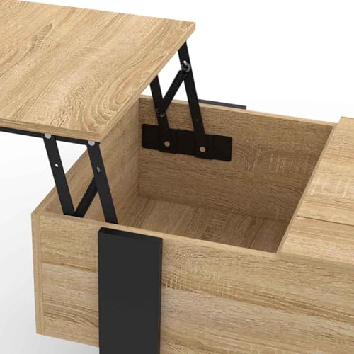 Table basse 2 plateaux relevables PHOENIX bois et - vue 7