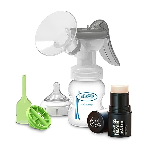 Image of Dr. Brown’s Lanolin + Nipple Balm with Manual Breast Pump with SoftShape Silicone Shields and Anti-Colic Baby Bottle
