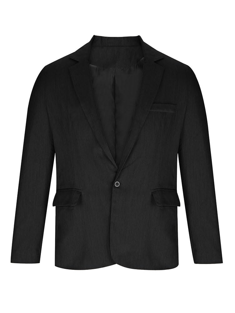 Blazer pour Hommes Décontracté Jacket Blouson Revers Cranté Veste de Costume Slim Fit Un Bouton Travail Veste de Fête Blazer Mariage Business Soirée Manteau