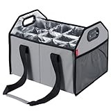 LUILANC Collapsible 12 Bottle Storage Box Reusable Portable Wine Carrier Case for Tote Bag Moving, Vacation Bottle Caddy Grocery Shopping Accessory (Gray)