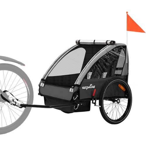 SEPNINE Kinderanhänger für Fahrrad, Fahrradanhänger für 1-2 Kinder, mit...