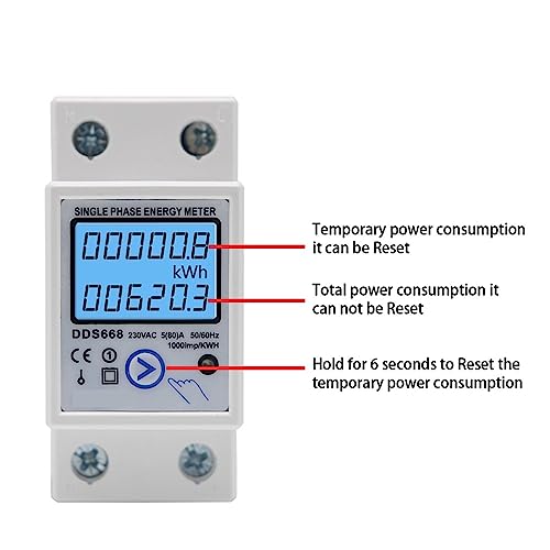 Wattmètre électricité numérique avec grand écran LCD rétroéclairé