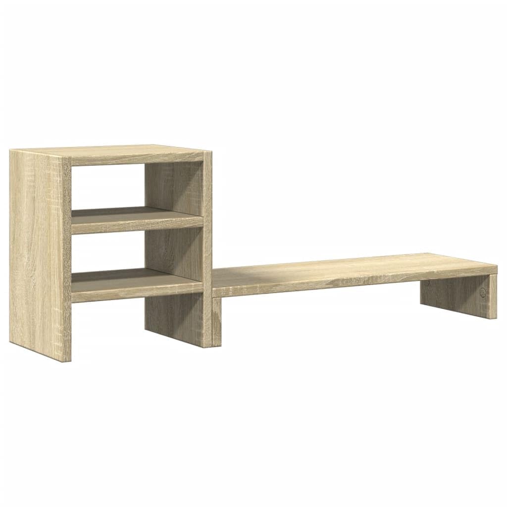 vidaXL Monitor Stand with Desk Organiser, Display Stand for Laptops, Computer Stand for Home Office, Monitor Stand Riser, Sonoma Oak Engineered Wood