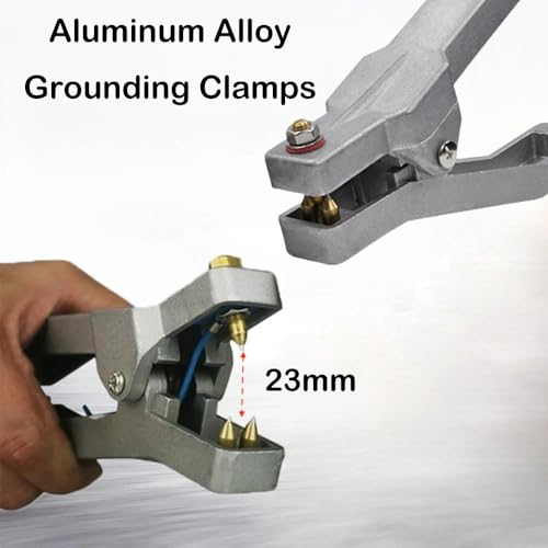 Image of Ground Cable Clamp, 16.4ft Coiled Grounding Cable, Aluminum Alloy Anti Static Grounding Clamp, 3 Copper Nails, Clamps 23mm, for Gas Station Oil Depot Tank Chemical Plant