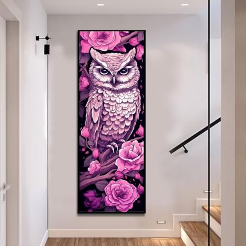 Diamond Painting Fleur Hibou 5D - Kit Complet Broderie Diamant
