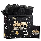 ラッピング 袋 バースデーバッグ【ギフトの雰囲気 UP UP！】YOAYAO プレゼント 袋 薄葉紙とカード付き ラッピング 紙袋 手提げ 厚手タイプ ラッピング 袋 大 ギフト袋 ギフトバッグ 丈夫で耐久性があり 誕生日 パーティー 出産祝い